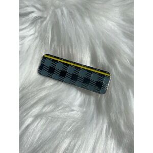 Beekman 1802 Plaid‎ Yellow & Grey Hair Clip Barette